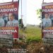Baliho bergambar Prabowo dan Jokowi di Kecamatan Rowosari, Kabupaten Kendal terkena aksi vandalisme bertuliskan 'Asu Kabeh', Sabtu (28/10/2023)