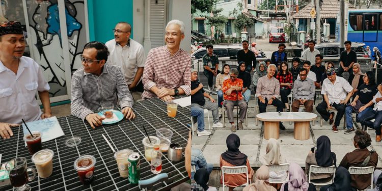 Ganjar Pranowo dan Mahfud MD berdiskusi dengan generasi Z dan Milenial untuk menyerap aspirasi di M Block Space (sumber: Instagram @ganjar_pranowo)