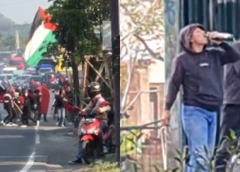 Kerusuhan yang terjadi di Jalan Jogja-Megelang antara dua kelompok pada Minggu (15/10/2023) sore disebabkan oleh penginjakan bendera Ka'bah dan Palestina (Sumber: Istimewa)