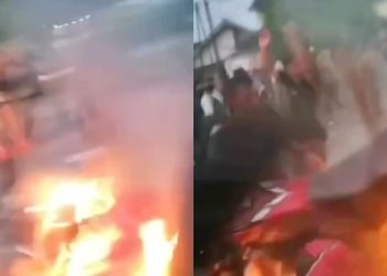 Dua kelompok massa dari parpol saling bersinggungan hingga menyebabkan tawuran di Kabupaten Magelang, Jawa Tengah, Minggu (15/10/2023) sore