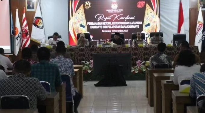 Rakor yang digelar di Kantor KPU Provinsi Jateng beberapa waktu lalu. (dok. Panduga)