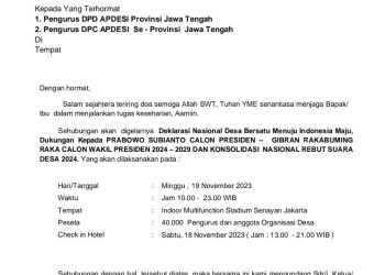 Edaran Deklarasi Nasional Desa Bersatu Manuju Indonesia Maju.