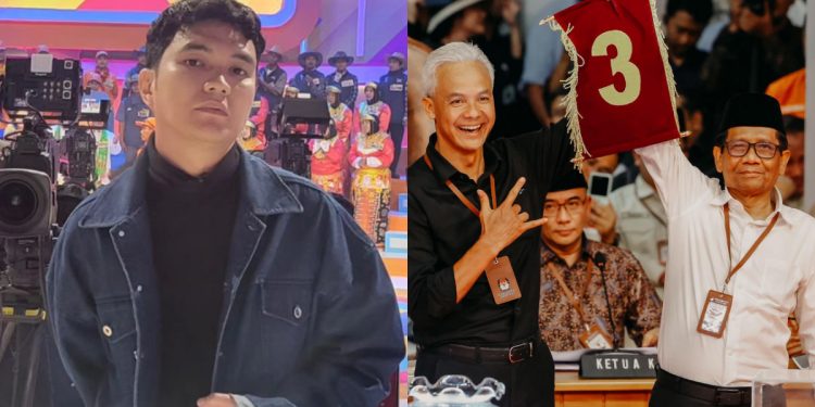 Aldi Taher menyanyikan lagu Ganjar-Mahfud paling yahud sebelum menghadiri undian nomor urut Capres-Cawapres di kantor KPU RI (Dok. Instagram @alditaher.official dan @ganjar_pranowo)