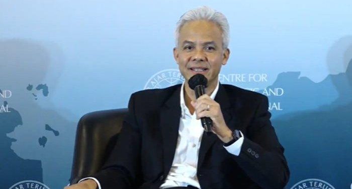 Ganjar Pranowo saat mengisi acara Pidato Calon Presiden Republik Indonesia: Arah dan Strategi Politik Luar Negeri yang digelar CSIS Indonesia pada Selasa (7/11/2023) lalu. (Dok Relawan Ganjar)