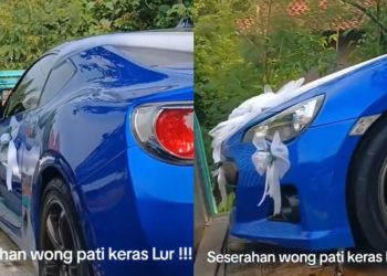 Viral di media sosial seorang pria di Kabupaten Pati memberikan seserahan berupa mobil mewah di hari pernikahannya (dok. Instagram @fasmawi_saban)
