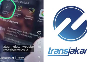 Viral unggahan iklan TransJakarta menampilkan riwayat pencarian konten porno (dok. istimewa)