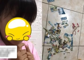 Tangkapan layar video viral anak kecil potong uang belanja sang ibu. (dok. Tiktok @mahisaka_)