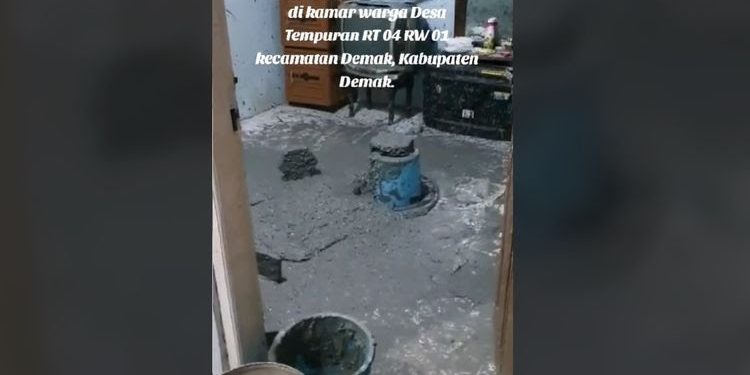 Tanggapan layar video viral sebuah kamar mengeluarkan semburan lumpur. (dok. Panduga)