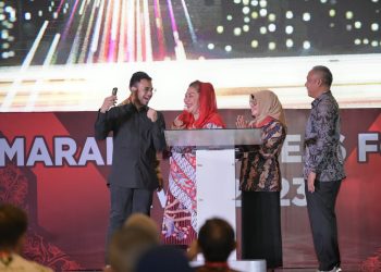 Wali kota Semarang, Hevearita Gunaryanti Rahayu saat mengisi Sembiz tidak di ibu kota Jawa Tengah, melainkan di Hotel Grand Hyatt Jakarta, Kamis (7/12/2023). (dok. Istimewa)