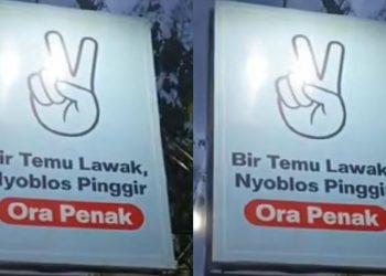 Baliho temu lawak viral di media sosial (dok. Tiktok Bakat Sukino)