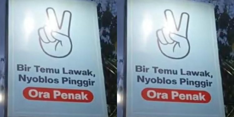 Baliho temu lawak viral di media sosial (dok. Tiktok Bakat Sukino)