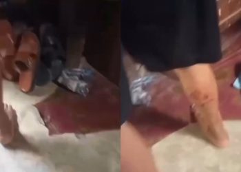 Seorang warga Makassar diterkam seekor buaya saat sedang mencari sayur pappa di Sunga Pampang, Kamis (14/12/2023) (dok. Instagram @info_makassar)