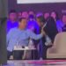 Prabowo tarik jaket Menteri Investasi Bahlil Lahadalia saat debat cawapres, Jumat (22/12/2023). (dok. Twitter @MurtadhaOne1)