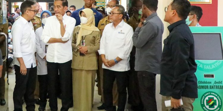 Presiden Jokowi saat berkunjung ke Jateng, Senin (22/1/2024).(dok. Istimewa)