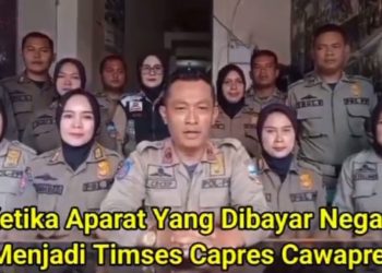 Satpol PP Kabupaten Garut mendukung paslon Prabowo-Gibran. (dok. Instagram @suryoprabowo)