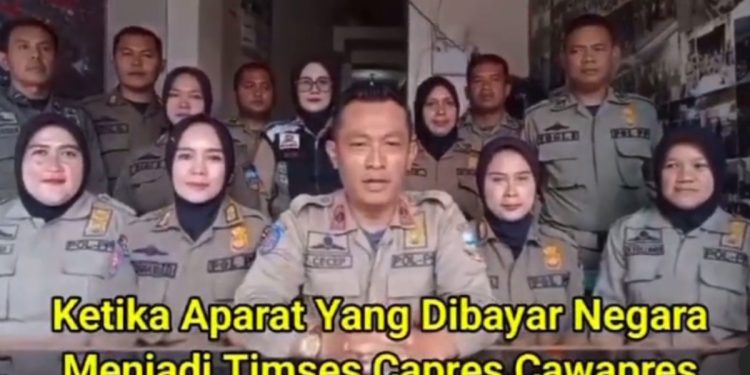 Satpol PP Kabupaten Garut mendukung paslon Prabowo-Gibran. (dok. Instagram @suryoprabowo)