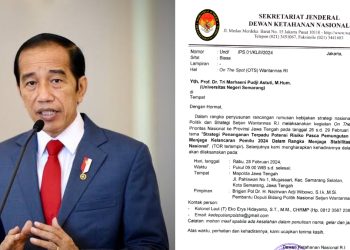 Surat undangan dari Dewan Ketahanan Nasional untuk sivitas akademik Unnes (dok. istimewa)