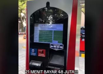 angkapan layar video viral parkir 21 menit bayar 48 juta yang beredar di TikTok. (dok. Tiktok @deryzky)