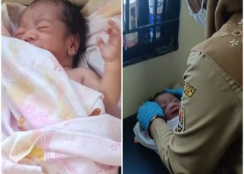 Bayi laki-laki yang dibuang di alan Tambra Dalam 11 RT 3 RW 11 Kelurahan Kuningan Kecamatan Semarang Utara, Senin (6/5/2024).