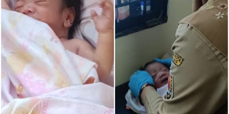 Bayi laki-laki yang dibuang di alan Tambra Dalam 11 RT 3 RW 11 Kelurahan Kuningan Kecamatan Semarang Utara, Senin (6/5/2024).