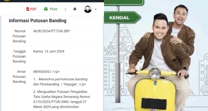 Bupati Kendal Dico Ganinduto kalah banding di PTUN Surabaya (dok. istimewa)
