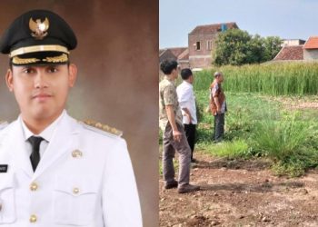 Bupati Kendal Dico Ganinduto dan tanah kas Desa Botomulyo, Kecamatan Cepiring, Kabupaten Kendal (dok. istimewa)