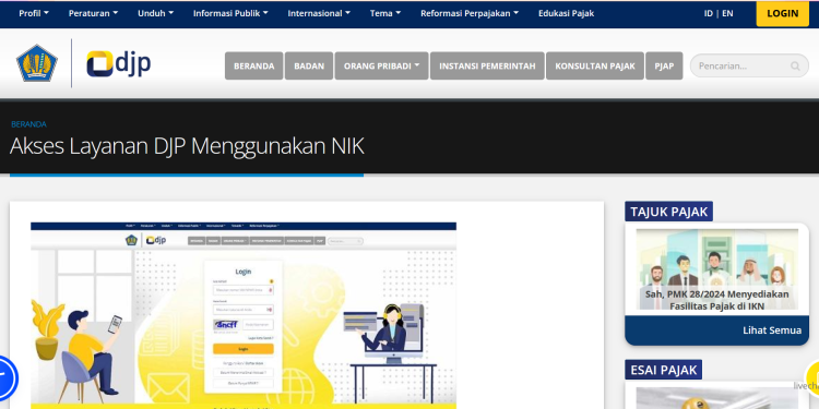 Ilustrasi mengakses layanan pajak menggunakan NIK (dok. istimewa)