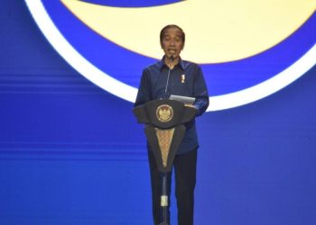 Presiden Joko Widodo saat menghadiri Kongres III Nasdem di Jakarta (dok. istimewa)