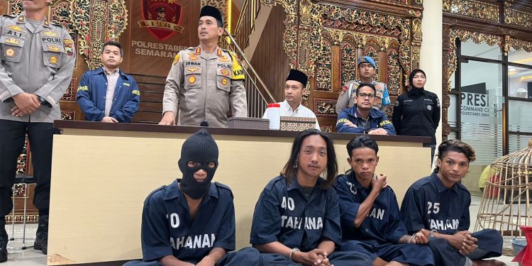 Urusan Asmara Bikin 4 Pemuda Nekat Bikin Keributan di Area Batalyon 400 Raiders Semarang