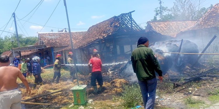 Rumah Warga Blora Hangus Terbakar Berawal dari Jerami Kena Knalpot Motor