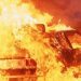mobil terbakar