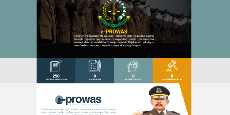 Tampilan website e-Prowas milik Kejaksaan Agung (dok. istimewa)