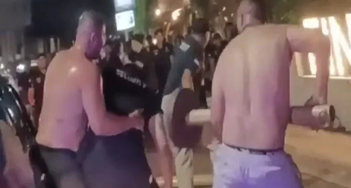 Bule keroyok sekuriti Finns Beach Club di Bali (dok. istimewa)