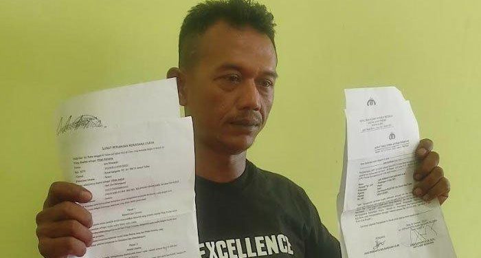 Aziz Riswanto (warga Desa Kaligede, Kecamatan Senori, Kabupaten Tuban) menjadi korban penipuan polisi (dok. istimewa)