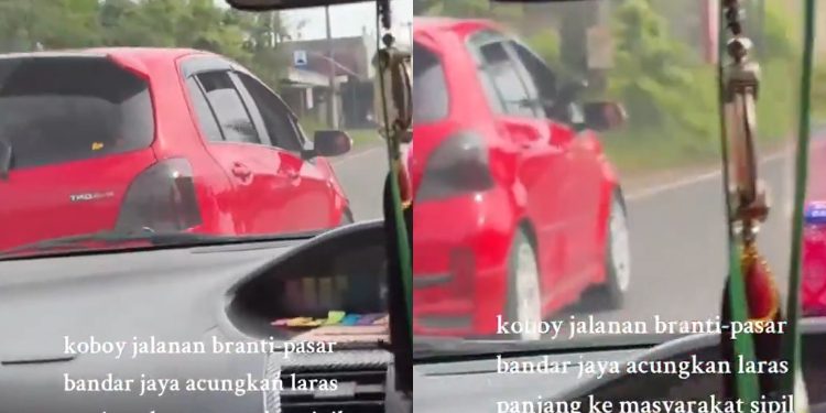 Viral cowboy jalanan bawa senjata laras panjang di Lampung (dok. istimewa)