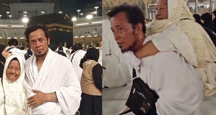 Zainal Abidin viral karena gendong ibu saat tawaf di Mekah (dok. istimewa)