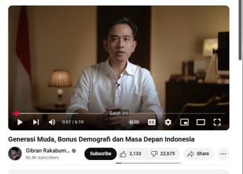 Konten video Youtube Wakil Presiden Gibran Rakabuming Raka (dok. istimewa)