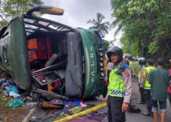 Kecelakaan bus ALS mengakibatkan 12 penumpang meninggal (dok. istimewa)
