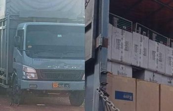 Truk TNI AL diduga bawa rokok ilegal (dok. istimewa)