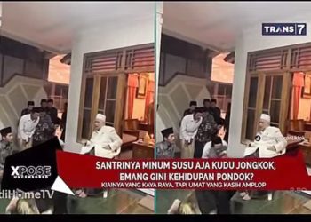 Tangkapan layar program Xpose Uncencored Trans7 yang menyoroti budaya pondok pesantren. (dok. istimewa)