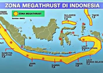 Zona Megathrust di Indonesia (dok. istimewa)
