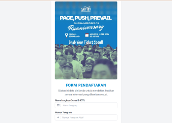 Link pendaftaran event lari HUT ke-76 Suara Merdeka diduga dibajak pihak tak bertanggung jawab. (dok. istimewa)