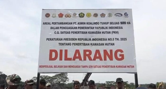 Satgas PKH menguasai kembali 1.699 hektare lahan tambang ilegal PT AKT di kawasan hutan. (dok. istimewa)