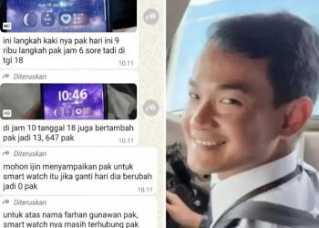 Basarnas memastikan data langkah kaki smartwatch ko-pilot ATR 42-500 Farhan Gunawan terekam beberapa bulan lalu. (dok. istimewa)