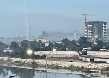 Hotel Al-Rasheed di Baghdad diserang drone pada 17 Maret 2026. (dok. AFP)