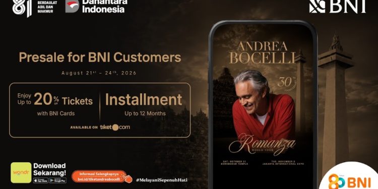Tiket konser Andrea Bocelli di Indonesia mulai presale. (dok. istimewa)